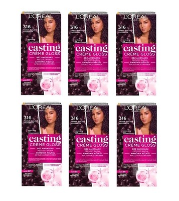 6) L'OREAL CASTING CREMEGLOSS 316 PRUNE BURGUNDY HAARFARBE KEIN AMMONIAK INKL...