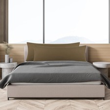 2 Federe Per Cuscini 50x91 Cm, Microfibra 600 Fili, Bianco, Lusso Per Letto King Size