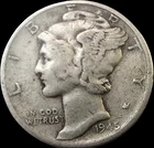 1916-S & 1945 Mercury Dime "Bookend" Set - First & Last Year - 90% Silver