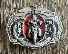 Vintage LIVE TO RIDE - RIDE TO LIVE Belt Buckle - Motorcycles Eagle Patriotic