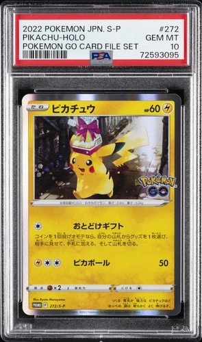 2022 POKEMON JPN S PROMO POKEMON GO CARD FILE SET #272 PIKACHU-HOLO PSA 10