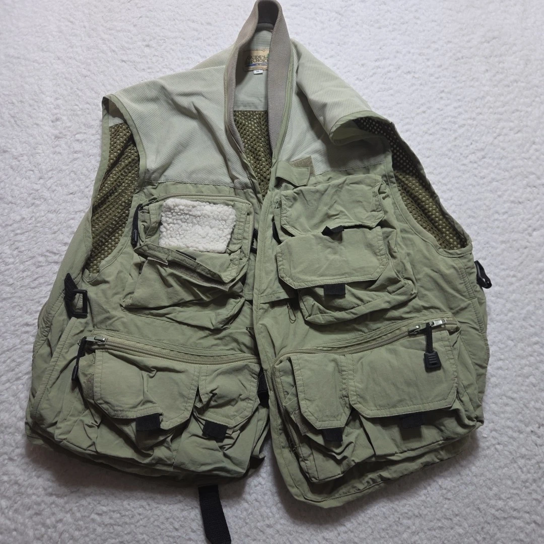 Guide's Choice Vest Mens XL Beige Fishing Safari Travel Mesh Pockets Outdoor