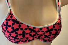 Aerie SCOOP Bikini Top Pink with all over Star Design Size Small NWOTs