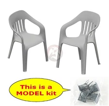 Plus Model 1/35 Monobloc Stackable Plastic Chair (4 chairs) [MODEL KIT] DP3086