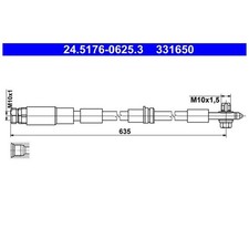 2x Bremsschlauch vorne für VW Polo 6 AW1 T-Cross C11 Taigo CS1 | 24023430