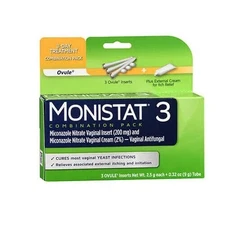 Monistat Vaginal Antifungal Treatment Ovule Insert Cure & Itch Relief 3ct ex4/27