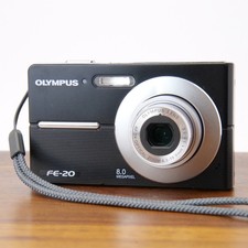 Olympus FE-20 8MP Digital Camera 3x Zoom Black Tested Camera Only