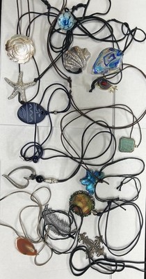 Costume/Estate Medallion String Necklaces-Lot of 13