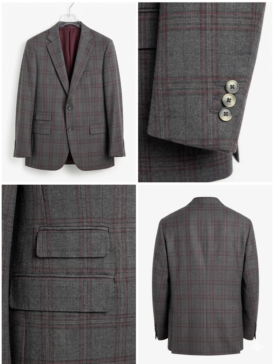 Sartoria Castangia Plaid Gray Sport Coat Super 130's Wool Cashmere 46 R (EU 56)
Opens in a new windo