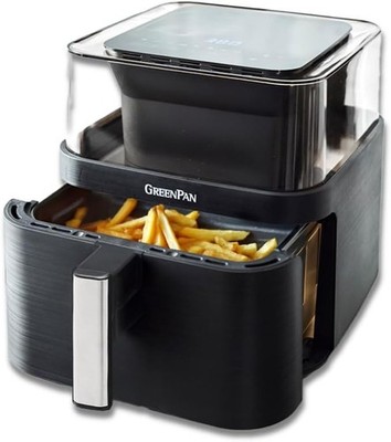 Greenpan Clearview Extra Large 7QT Air Fryer, 360° Clear Window, Pfas-Free Ceram