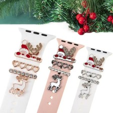 NEW For Apple Watch Band 8 7 6 Xmas Charms Rhinestone Jewelry Accessories Set
