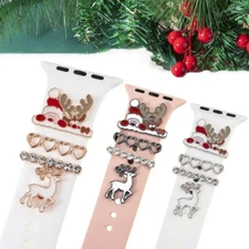 NEW For Apple Watch Band 8 7 6 Xmas Charms Rhinestone Jewelry Accessories  Set