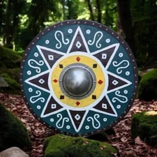 24'' Shield With Arabic Painting Wall Decor Shield Hand Painted Best Shield Gift