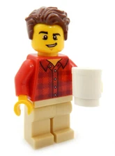 NEW LEGO DAD with COFFEE MINIFIG minifigure shirt father's day city town figure