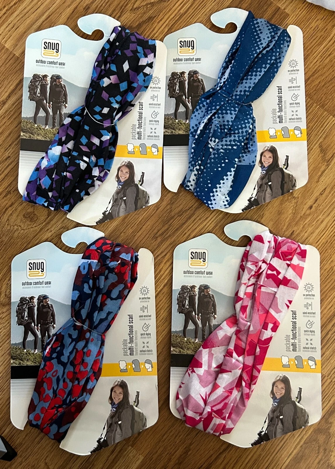 Snug Scarf Outdoor Multi-functional Packable UV Protection Lot of 4 NEW
Opens in a new window or tab