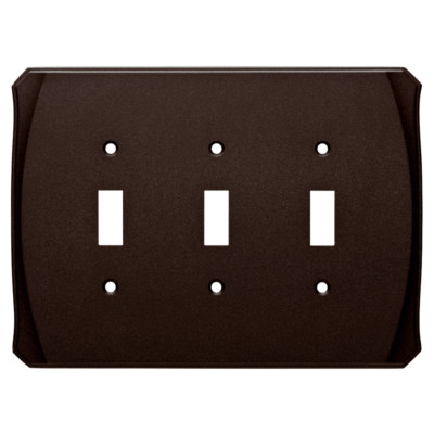 Triple Toggle Wall Plate Triple Switch Plate Cocoa Bronze 