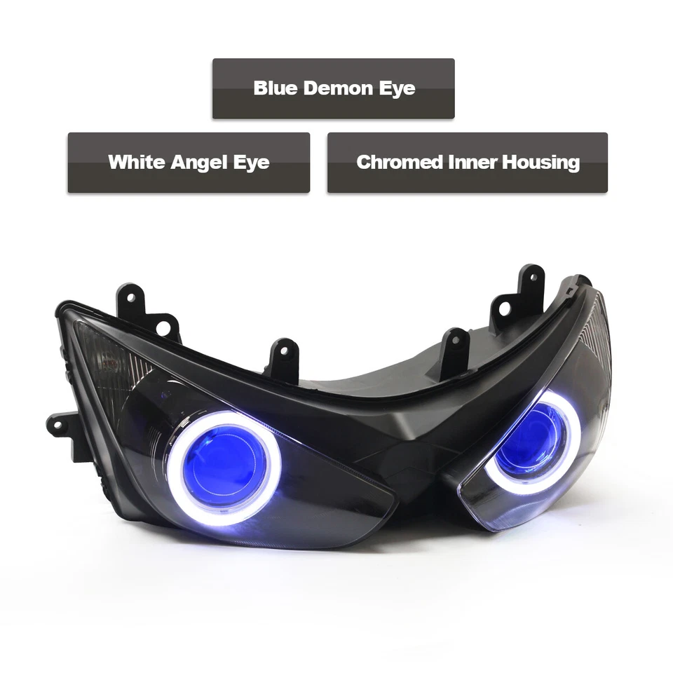 Faro KT LED para Kawasaki Ninja ZX6R ZX-6R 2005-2006 azul Foto 2 de 4