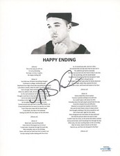 Mike Stud Signed Autographed Happy Ending Song Lyric Sheet Rapper ACOA COA
