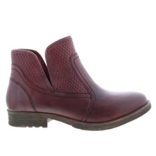 New Roan by Bed Stu Gossip Burgundy Leather Ankle Boots Distressed Quilted 7