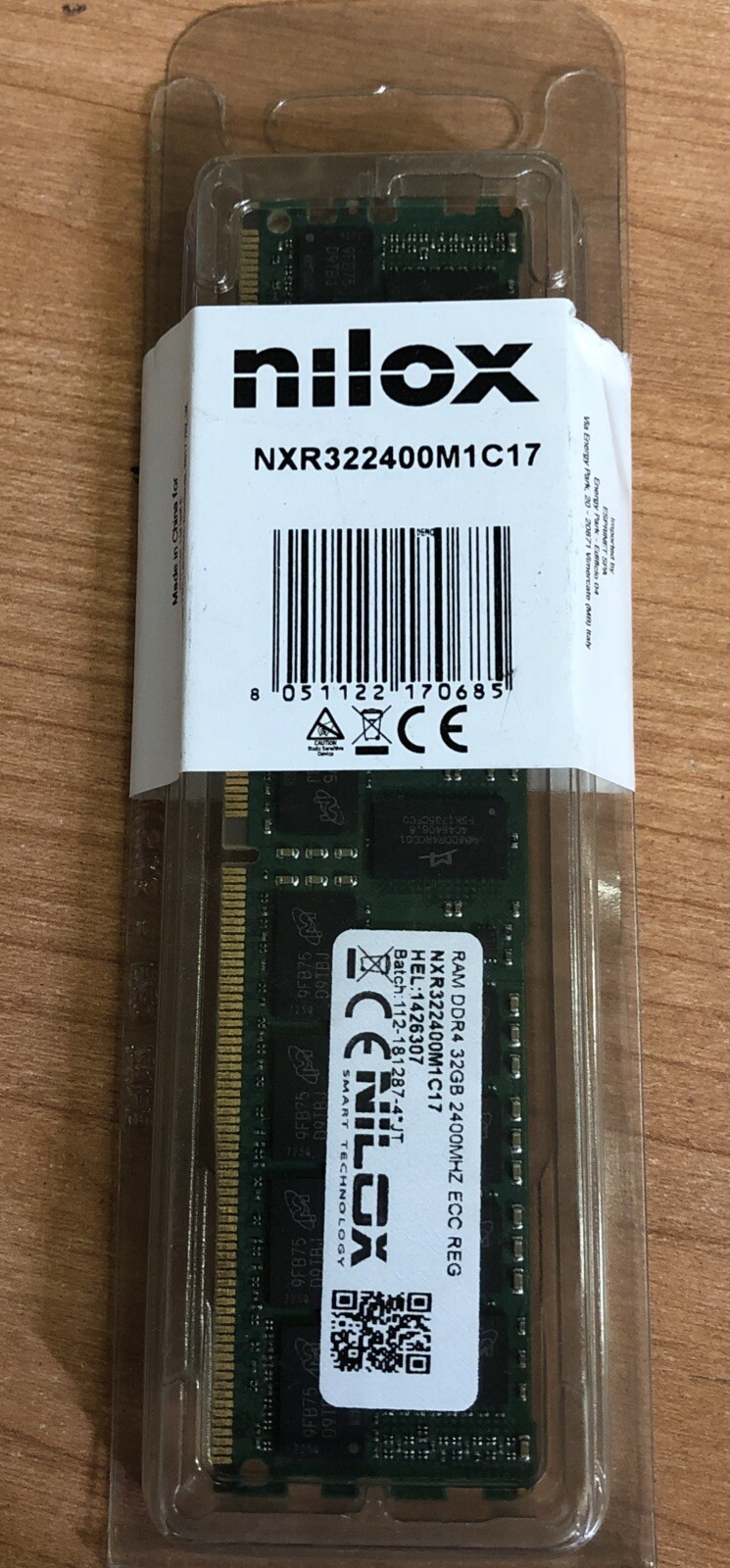 NILOX NXR322400M1C17 RAM DDR4 32GB 2400MHZ ECC REG
