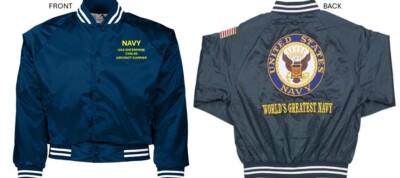 USS ENTERPRISE CVN-80*CARRIER*EMBROIDERED SATIN JACKET OFFICIALLY LICENSED