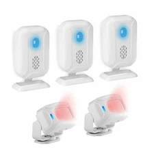 Wireless Door Bell Infrared Motion Sensor Indoor Alert Chime 2 Sensor + 3 Alarm