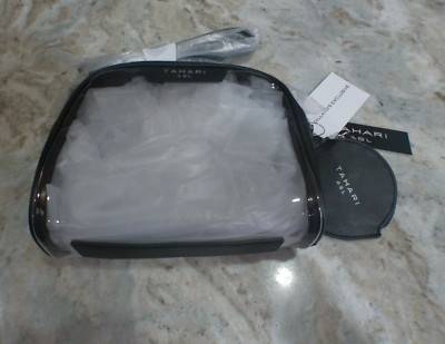 TAHARI Stadium Clear See Through Crossbody Bag/ Purse, Black W/ Sm. Coin Purse