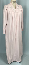 Vintage Robe SHADOWLINE long pink velour flocked SIZE MEDIUM classic zip pocket