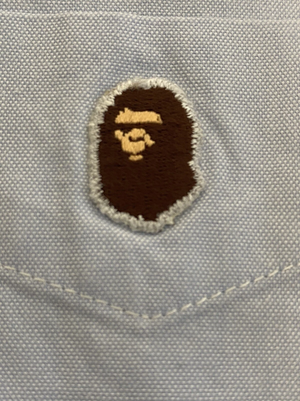 A BATHING APE (BAPE) Camicia abito vintage A Bathing Ape Classics Bape blu manica lunga abbottonata XL