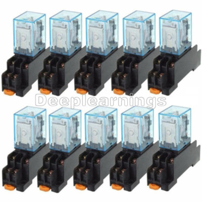 set of 1 DC AC Coil Power Relay LY2NJ DPDT 8 Pin HH62P JQX-13F new