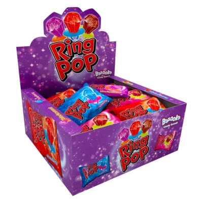 Bazooka Ring Pop Lutscher - lustige Kinderleckerei, fruchtiger Partygeschenk, Geschenkidee