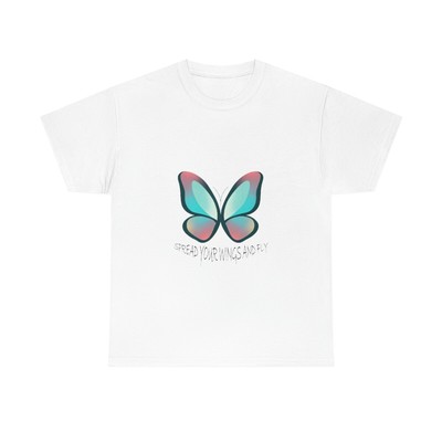 Butterfly Spread Your Wings and Fly. Unisex Heavy Cotton Tee