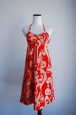 Anthropologie Ikat Halter Dress By Maeve In Red Size 0