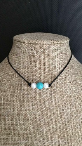 Turquoise Bead Freshwater Pearl Leather 