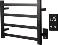 Matte Black Electric Towel Warmer with Timer  Multi-Level Temperature Control