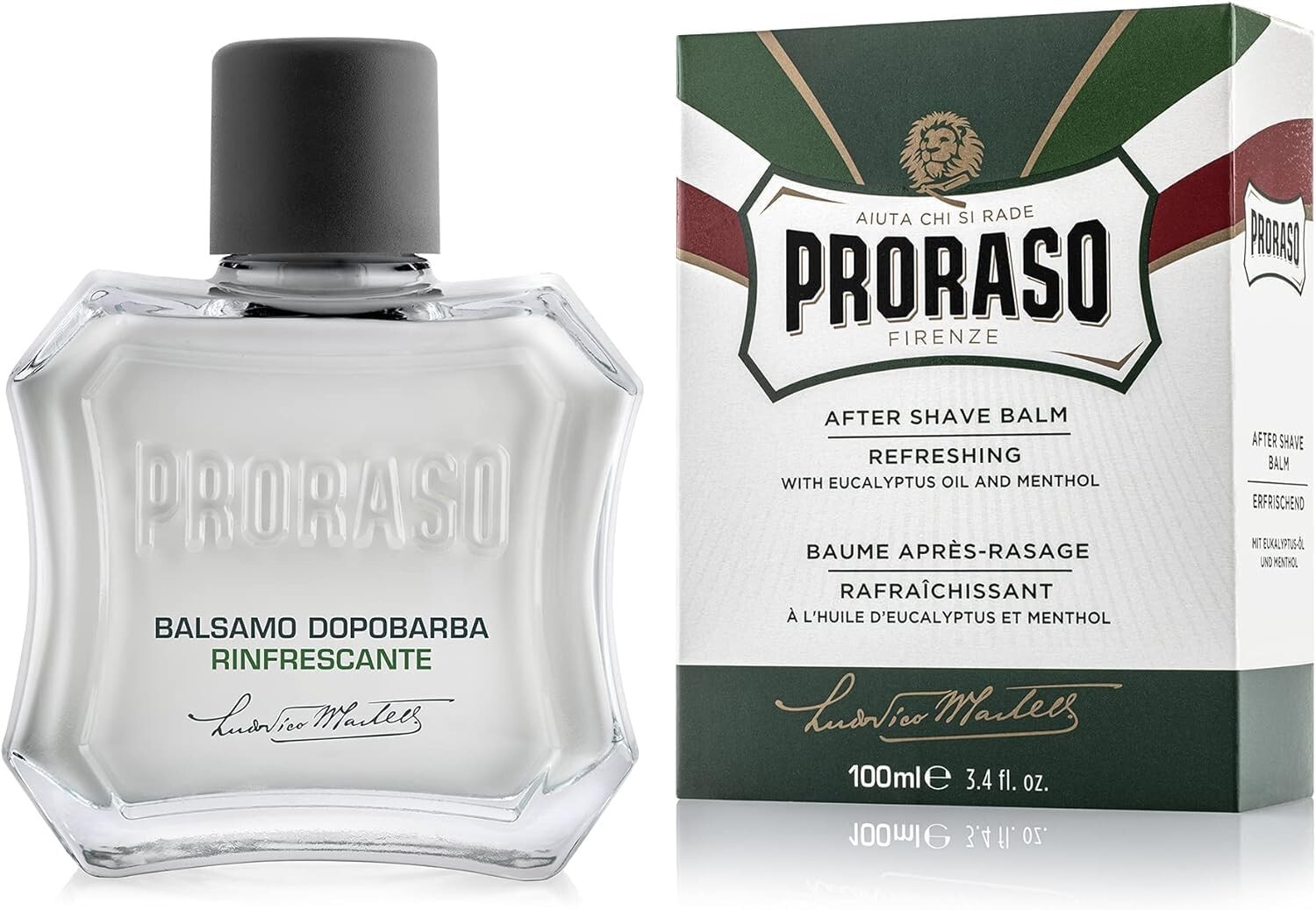 Proraso Aftershave Balm 100ml Alcohol Free Eucalyptus Menthol Soothing Care
