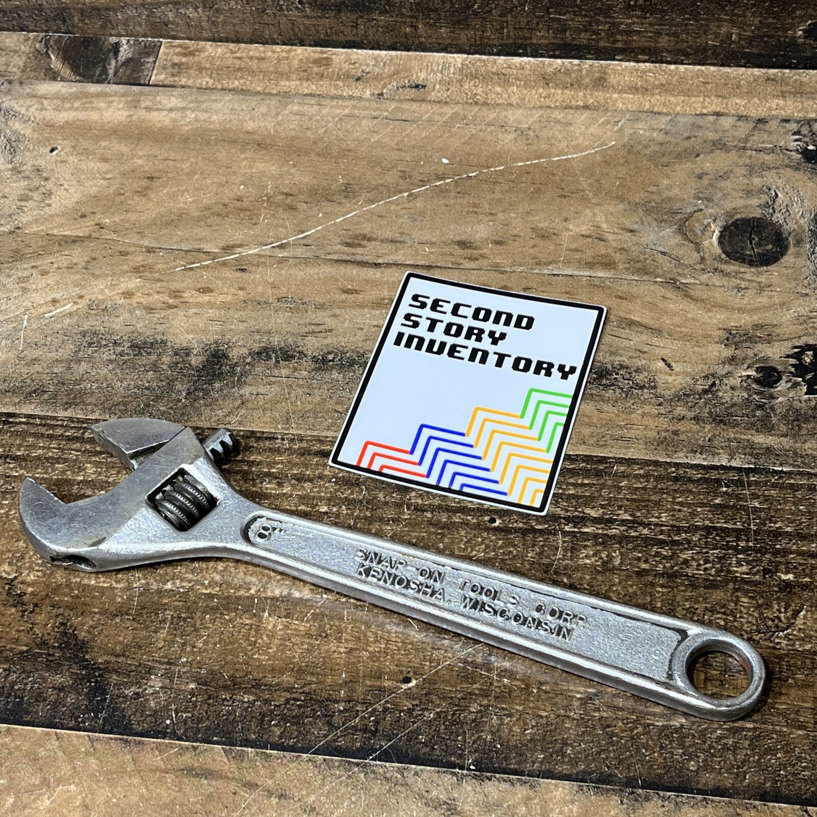 Vintage Snap On BluePoint 8" Adjustable Wrench Made in USA Kenosha