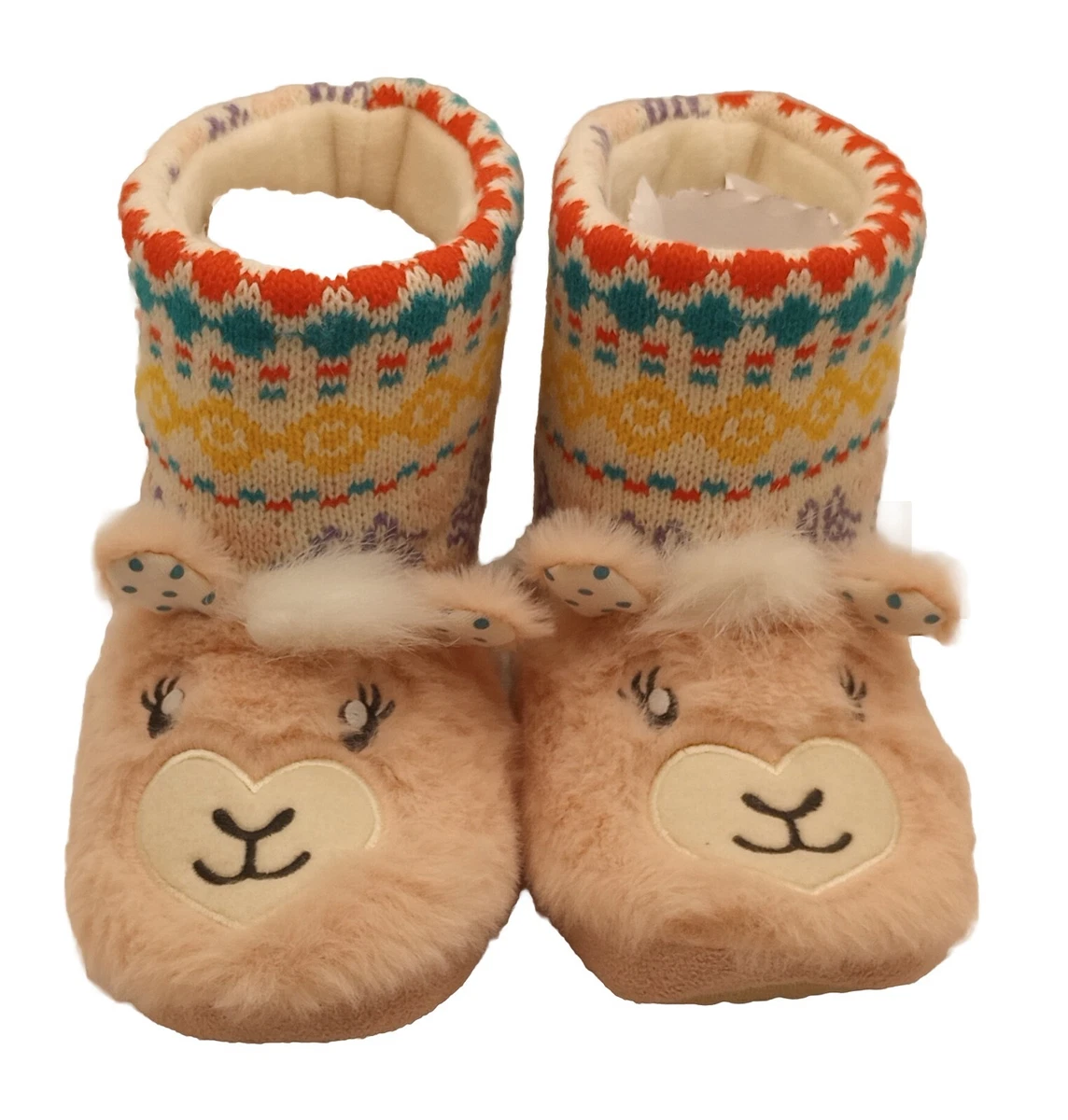 New Totes Toasties Kids Llama Slippers Girl s Medium Size 13 1