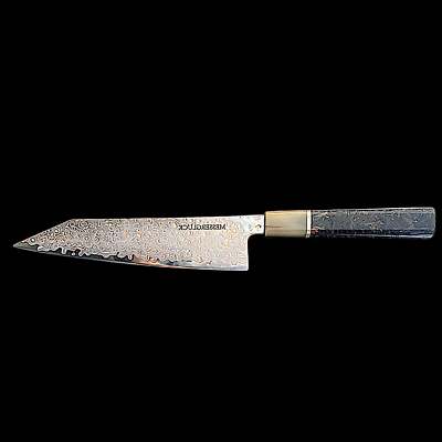 ''KIRITSUKE GIGANT'' Luxus-Damaststahl-Küchenmesser, VG-10 Kern, aus Kohlefaser un