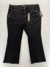 DG2 Diane Gilman Jeans Women's 24W Petite Black Stretch Denim High Rise Pants