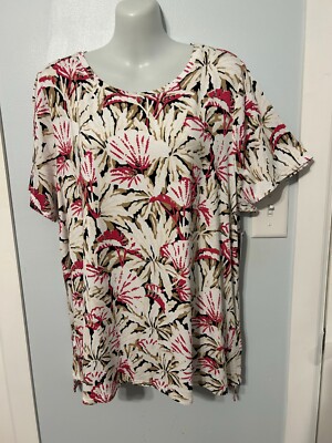 NWT Alfani Multi-Color Top/Tee with Short Sleeves         Plus Size 3X