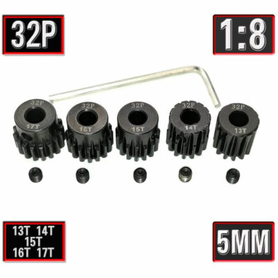 1/8 RC Car 32DP 5mm 13T 14T 15T 16T 17T 18T 19T 20T 21T Pinion Motor Gear Combo