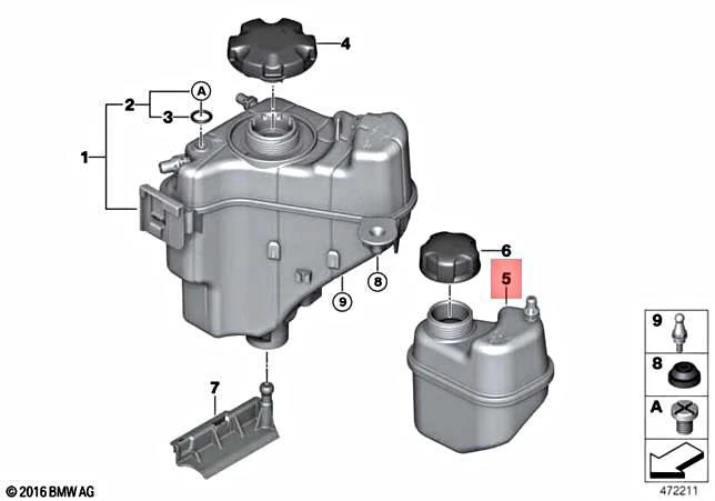 Genuine BMW F20 F21 F22 F23 F30 F31 F32 F33 F34 F35 Expansion Tank 