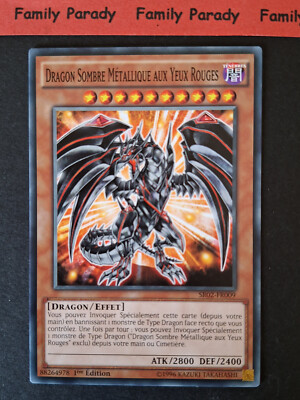 Red-Eyed Metallic Dark Dragon SR02-FR009 YuGiOh! Card 1st Ed French