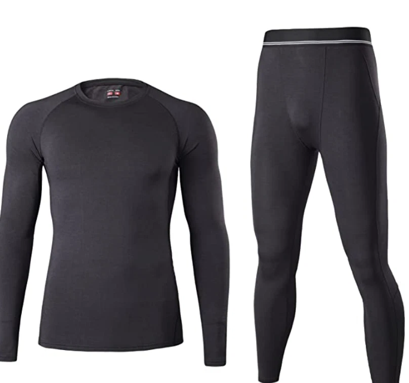 Auganimi Sports Thermal Underwear Set Fleece Lined Hunting Cycling Back XXL