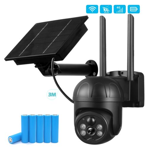 1080P Outdoor 4G Sim Card Wifi PTZ Camera Battery Solar Panel GSM Cctv Security - Picture 1 of 14
