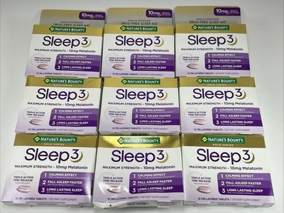 Nature s Bounty Sleep3 Lot Melation Maximum Strength 135 tabs Natural Exp 2.2026