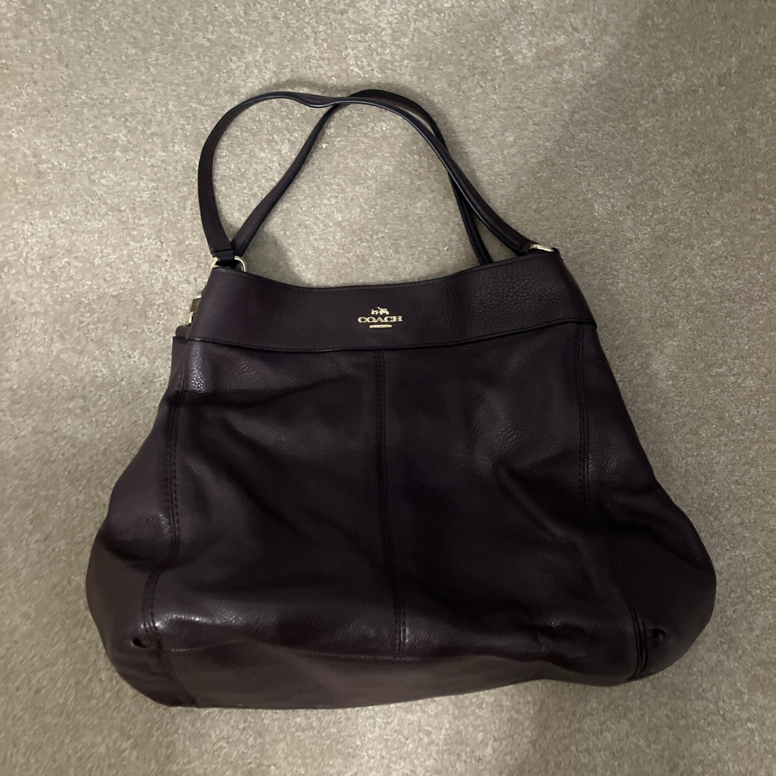 Coach Purse Solid Brown Leather Hobo. Vintage - image 2