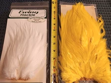 Premium Rooster Fly Tying Saddles-Yellow and White-Beautiful Colors-Bass and S/W