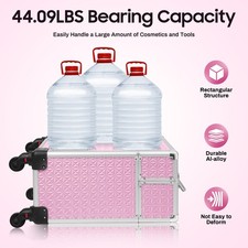 Rolling Makeup Train Case Cosmetic Trolley Makeup Storage Organizer Luggage Box